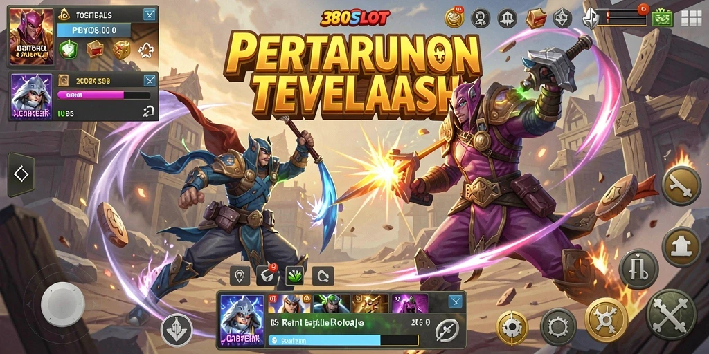 Tangkapan layar menunjukkan aksi pertarungan intens dalam 380SLOT.