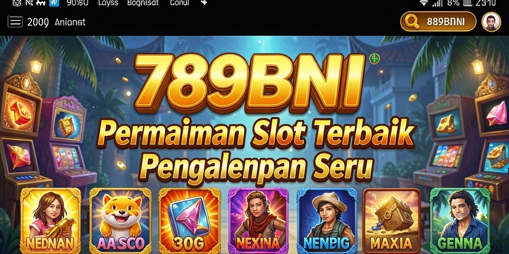 Tampilan layar utama permainan Slot 789BNI yang penuh warna.