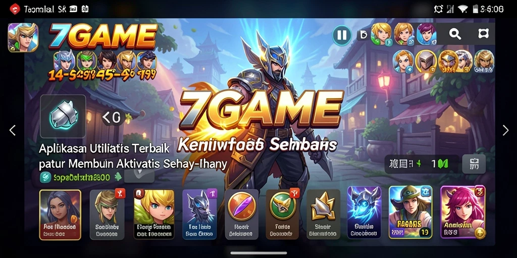 Tampilan antarmuka utama 7GAME yang memudahkan navigasi.