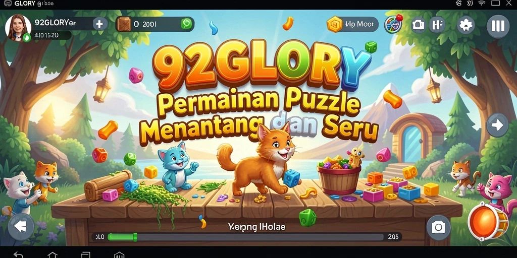 Tangkapan layar gameplay 92GLORY menampilkan teka-teki yang menantang dan warna-warni.