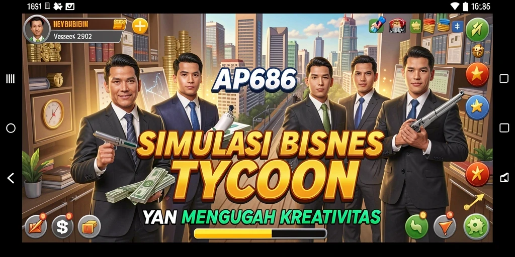 Tangkapan layar gameplay <strong>AP686</strong> yang penuh aksi dan strategi bisnis.
