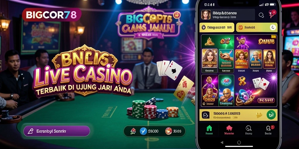 Screenshot gameplay Live Casino yang menampilkan dealer profesional dan permainan seru.