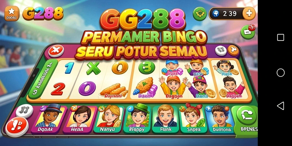 Tampilan gameplay GG288 yang penuh warna dan mengasyikkan dalam permainan Bingo.