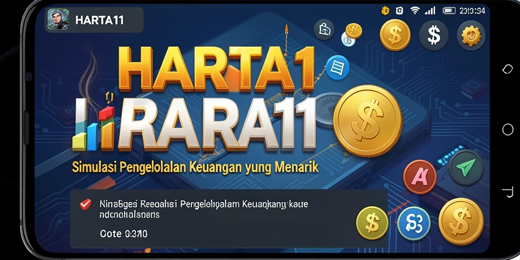 Gameplay HARTA11 menampilkan simulasi pengelolaan keuangan yang menarik.
