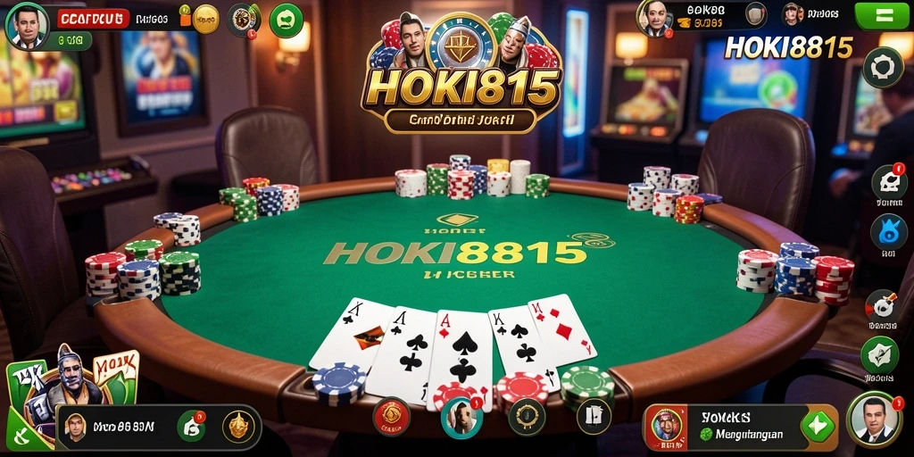 Tampilan gameplay seru Poker di HOKI8815 yang mengasyikkan.