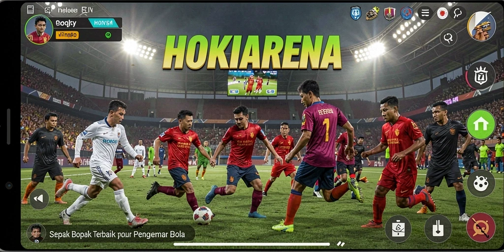 Tampilan utama gameplay HOKIARENA dengan aksi seru di lapangan.