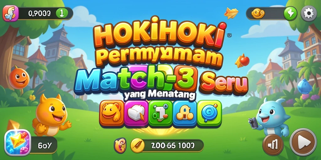 Screenshot gameplay HOKIHOKI menampilkan aksi seru mencocokkan buah.