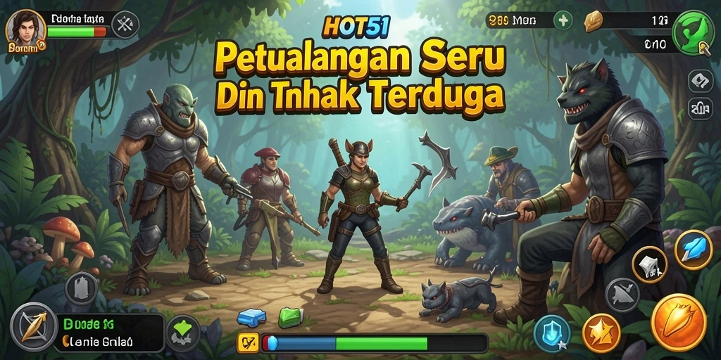 Tampilan gameplay HOT51 dengan petualangan mendebarkan.