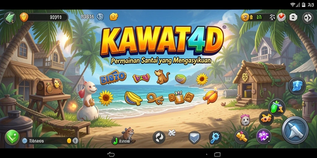 Tangkapan layar KAWAT4D menampilkan gameplay yang ceria dan mengasyikkan.