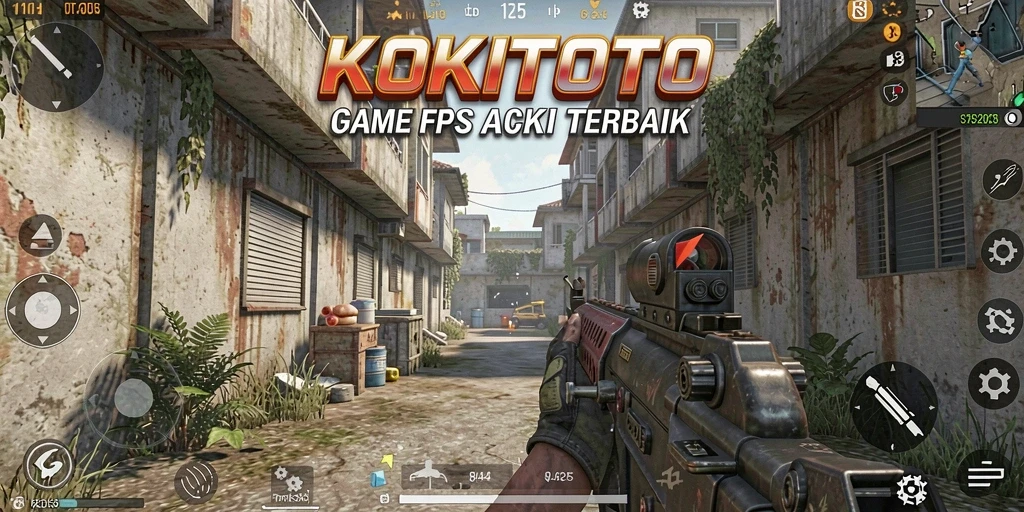 Screenshot gameplay KOKITOTO menampilkan aksi tembak-menembak yang intens.