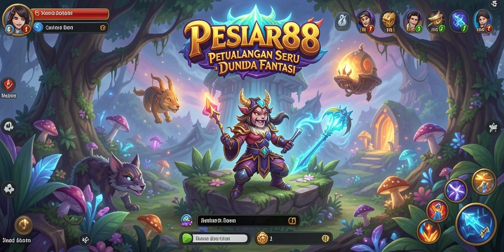 Screenshot PESIAR88 menampilkan aksi pertempuran yang mendebarkan di RPG.