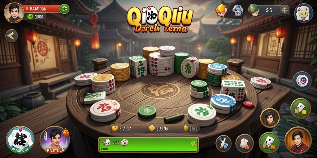 Screenshot utama RAJAPOLA menampilkan keseruan bermain QiuQiu.