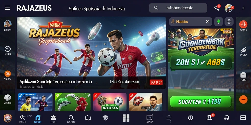 Tampilan gameplay RAJAZEUS dengan taruhan olahraga dan antarmuka yang menarik.