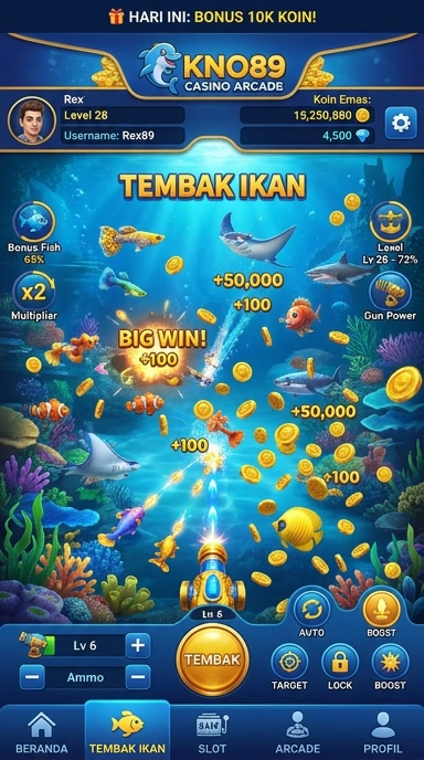 Tampilan utama aplikasi kno89 yang menarik.